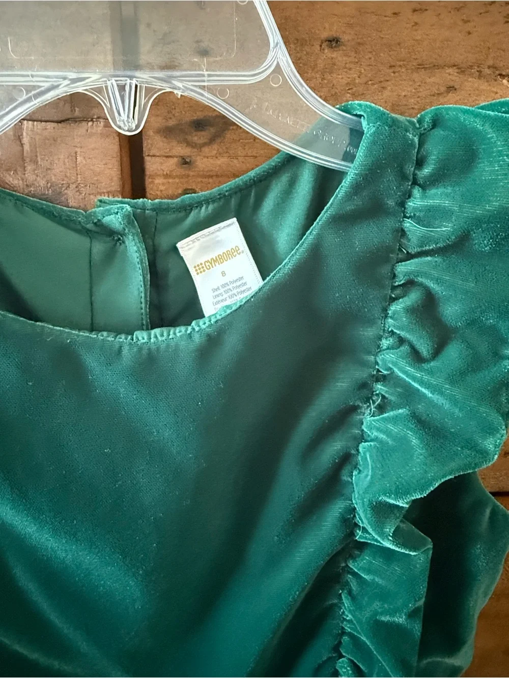 Gymboree Emerald Green Velvet Ruffle Dress
